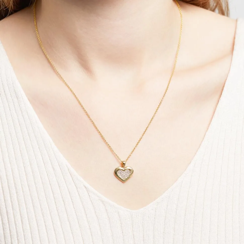 333er Goldanhänger Herz mit weißen Zirkonia GP0280SL