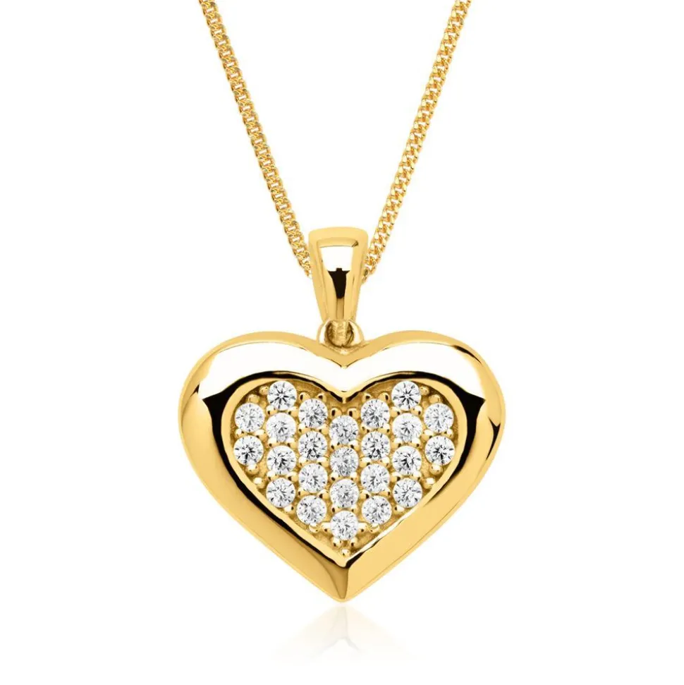 333er Goldanhänger Herz mit weißen Zirkonia GP0280SL