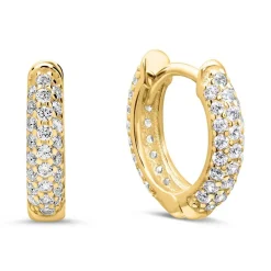 333er Gold-Creolen mit Zirkoniabesatz GE0305