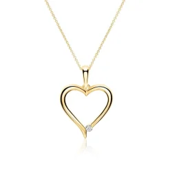 585er Goldkette Herz mit Brillant BDP0031-14KGSLK