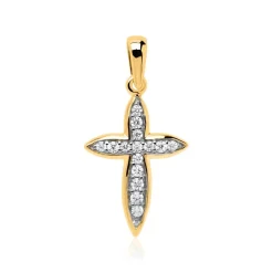 333er Gold-Kreuzanhänger mit Zirkoniabesatz GP0284SL