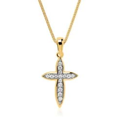 333er Gold-Kreuzanhänger mit Zirkoniabesatz GP0284SL