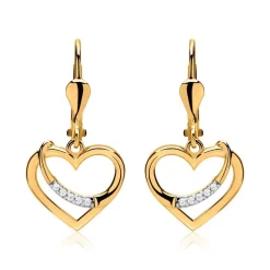 333er Goldohrringe Herzen mit Zirkonia GE0301