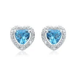 585er Ohrringe 2 Topase 10 Diamanten 0,04 ct. DE0164