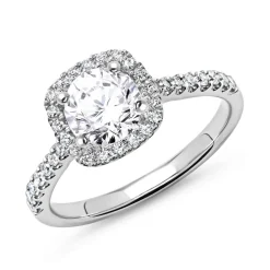 950er Platin Halo Ring mit Diamanten DR0158SL-PT