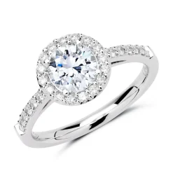 950er Platin Halo Ring mit Diamanten DR0302SL-PT