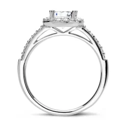 950er Platin Halo Ring mit Diamanten DR0302SL-PT