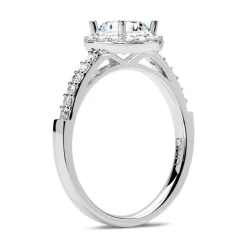 950er Platin Halo Ring mit Diamanten DR0302SL-PT