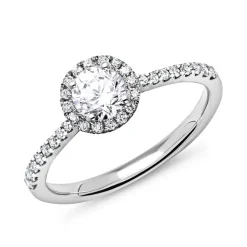 950er Platin Halo Ring mit Diamanten DR0170SL-PT