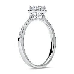 950er Platin Halo Ring mit Diamanten DR0170SL-PT