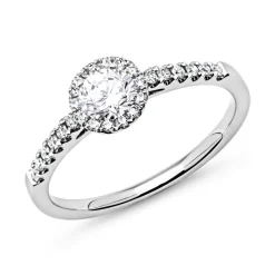 950er Platin Halo Ring mit Diamanten DR0164SL-PT