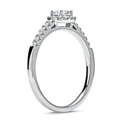 950er Platin Halo Ring mit Diamanten DR0164SL-PT