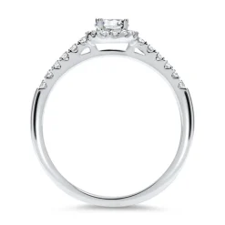 950er Platin Halo Ring mit Diamanten DR0164SL-PT