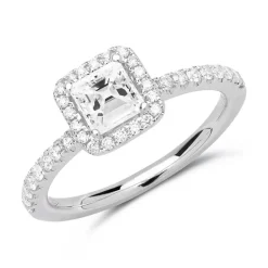 950er Platin Halo Ring mit Diamanten DR0332SL-PT