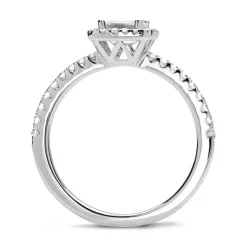 950er Platin Halo Ring mit Diamanten DR0332SL-PT