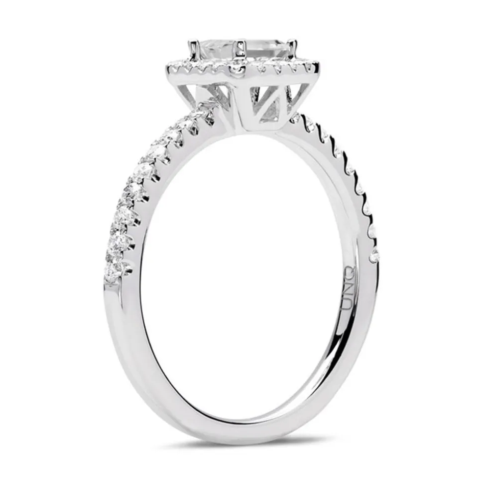 950er Platin Halo Ring mit Diamanten DR0332SL-PT