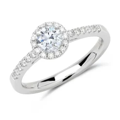 950er Platin Halo Ring mit Diamanten DR0290SL-PT