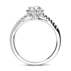 950er Platin Halo Ring mit Diamanten DR0290SL-PT