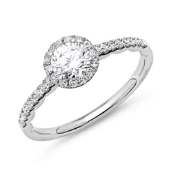 950er Platin Halo Ring mit Diamanten DR0187SL-PT