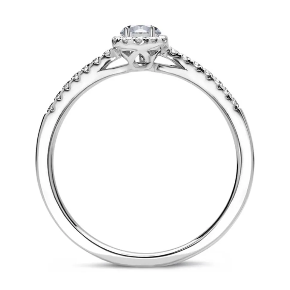 950er Platin Halo Ring Tropfen Diamanten DR0335SL-PT