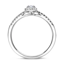 950er Platin Halo Ring Tropfen Diamanten DR0335SL-PT