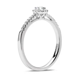 950er Platin Halo-Ring mit Diamanten DR0288SL-PT
