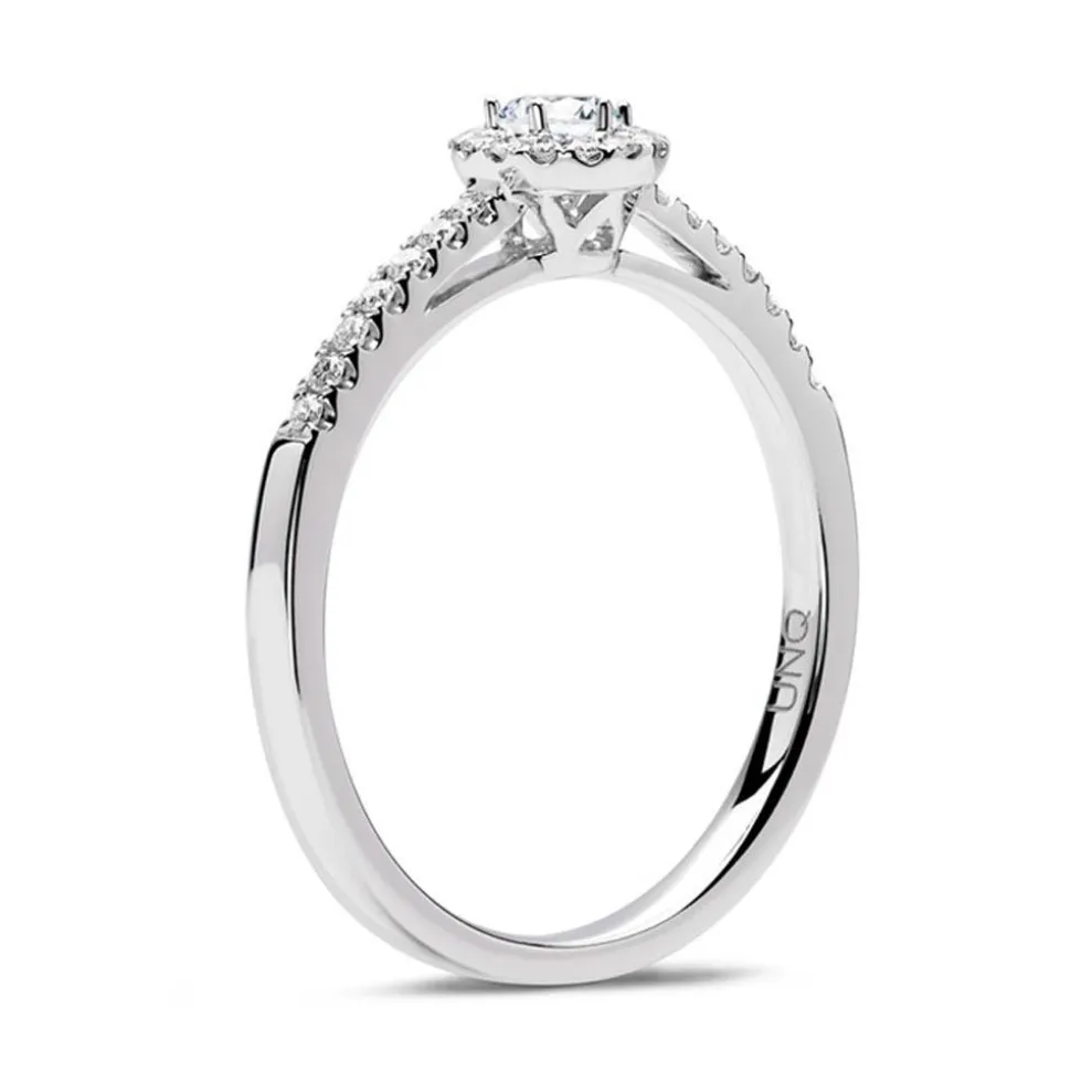 950er Platin Halo-Ring mit Diamanten DR0288SL-PT