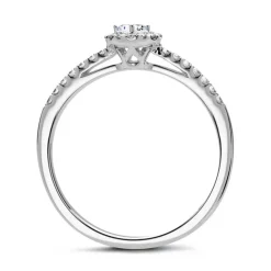 950er Platin Halo-Ring mit Diamanten DR0288SL-PT