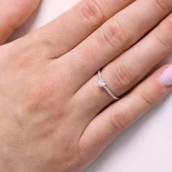 950er Platin Ring mit Diamanten DR0320SL-PT