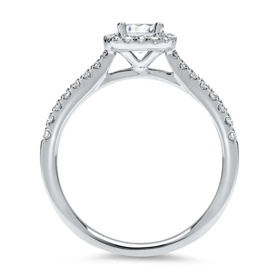 950er Platin Verlobungsring mit Diamanten DR0156SL-PT