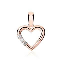 750er Roségold Anhänger Herz mit Diamanten BDP0027-18KRSL