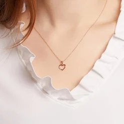 750er Roségold Anhänger Herz mit Diamanten BDP0027-18KRSL