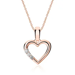 750er Roségold Anhänger Herz mit Diamanten BDP0027-18KRSL