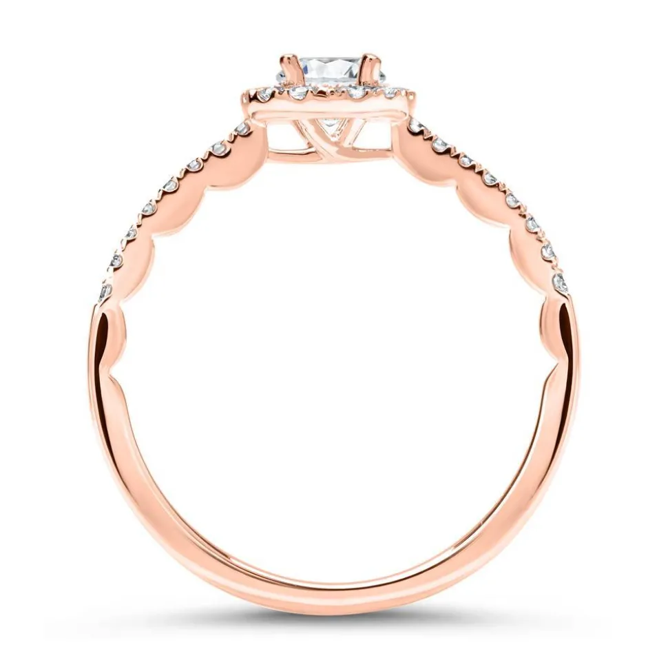 750er Roségold Halo Ring mit Diamanten DR0187SL-18KR