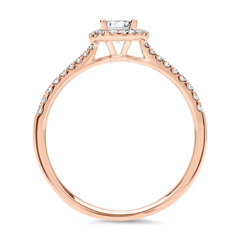 750er Roségold Halo Ring mit Brillanten DR0188SL-18KR