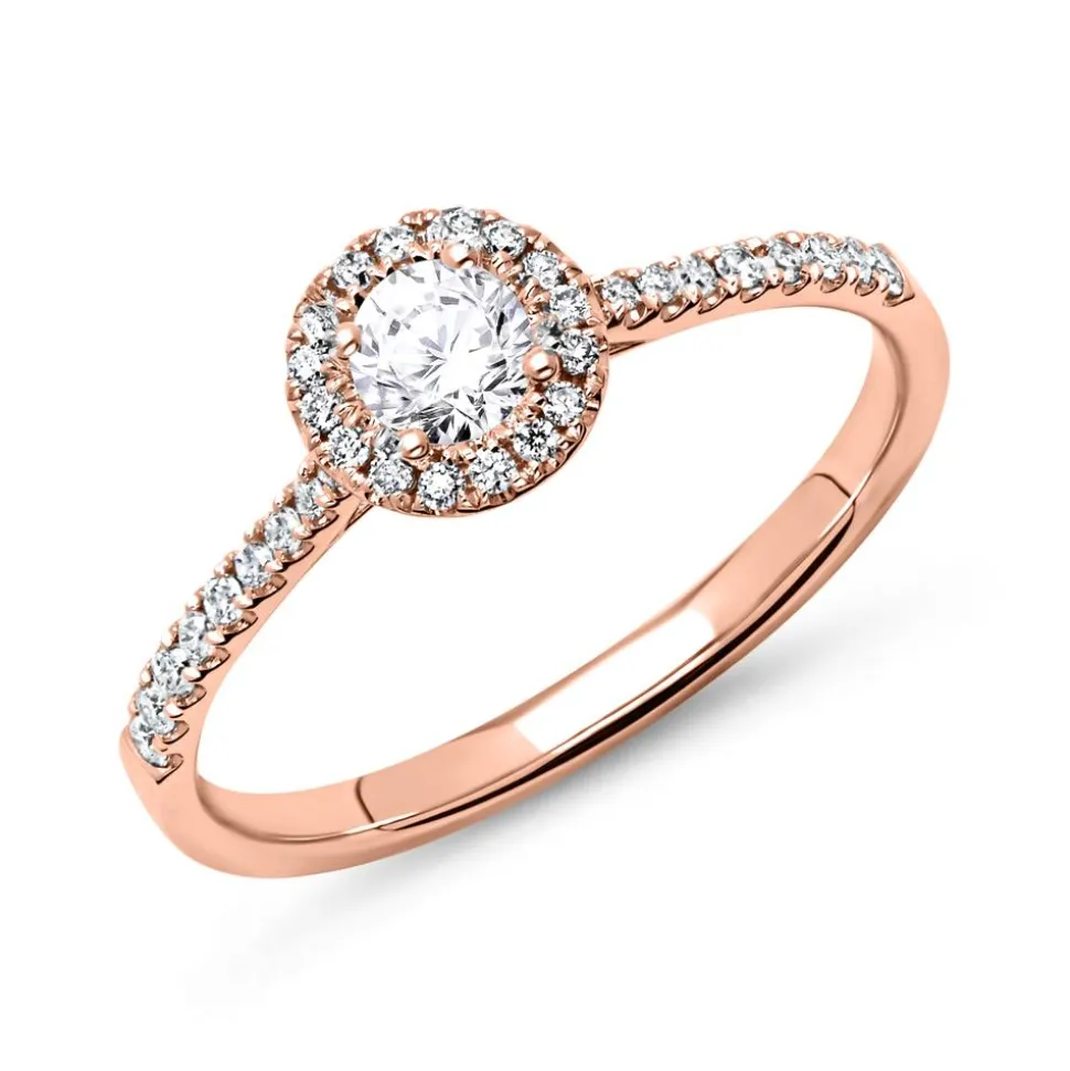 750er Roségold Halo Ring mit Brillanten DR0188SL-18KR
