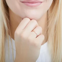 585er Roségold Ring mit Weißtopas DR0446