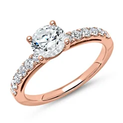 750er Roségold Verlobungsring mit Diamanten DR0190SL-18KR