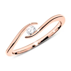 750er Roségold Verlobungsring mit Diamant 0,10 ct. VR0222SL