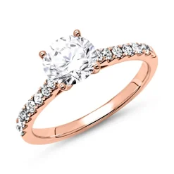585er Roségold Verlobungsring mit Diamanten DR0182SL-14KR