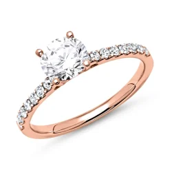 585er Roségold Verlobungsring mit Diamanten DR0181SL-14KR