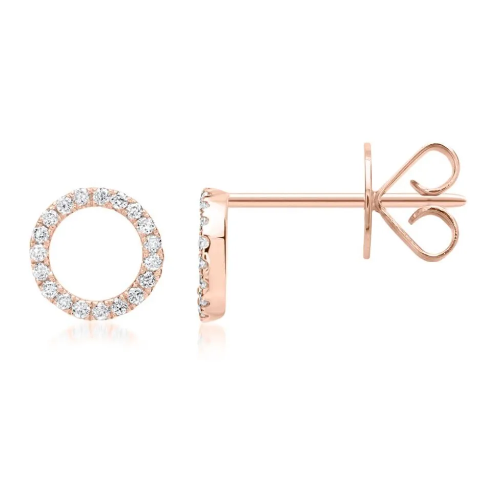 750er Roségold-Ohrstecker 38 Diamanten 0,12 ct. BDE0005-18KR