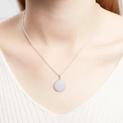 925er Silber Anhänger in Kreisform, gravierbar SP1007SL