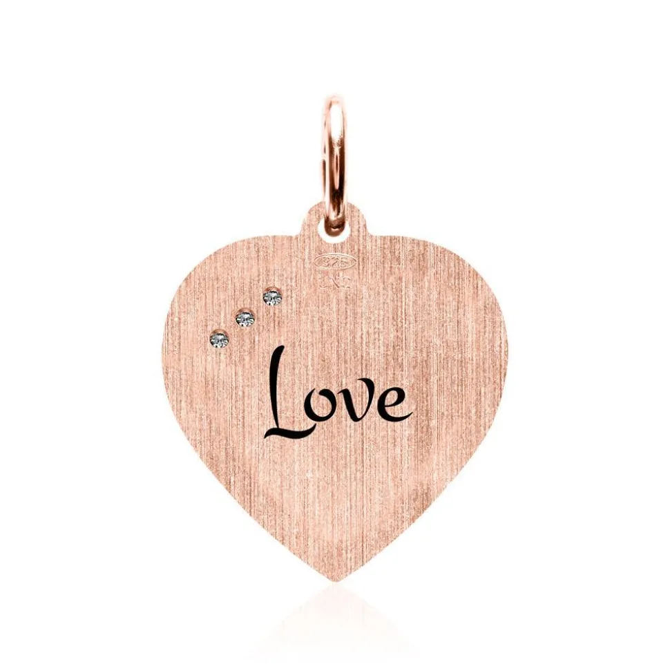 925er Silber Anhänger mit Zirkonia, rosé, gravierbar SP0982SL