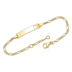 925er Silber Armband vergoldet Herz Gravur ID1001SL-G