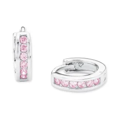 925er Silber Creolen für Kinder mit Zirkonia 2016524