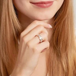 925er Silber Damenring Bicolor mit Zirkonia R8582czSL