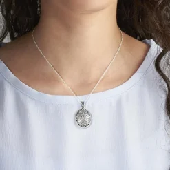 925er Silber Gravur Medaillon mit Zirkonia SP0823SL