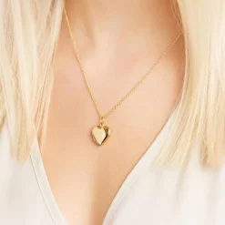 925er Silber Herz-Medaillon gravierbar vergoldet SP0769SL