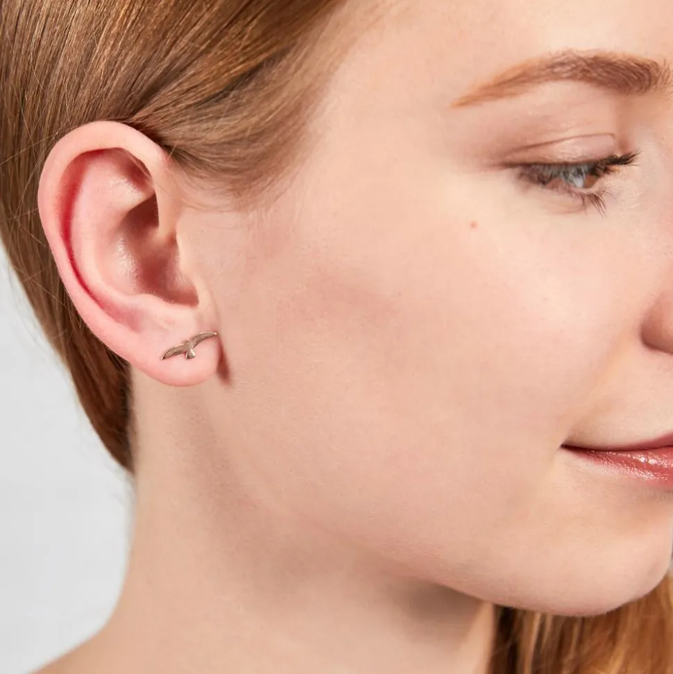 925er Silber Ohrstecker rosévergoldet Vogel LSE0011